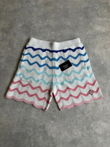 Casablanca White Gradient Wave Crochet Shorts (1)