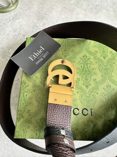 Gucci Reversible Leather Belt with Double G Buckle (1)