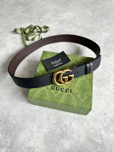 Gucci Reversible Leather Belt with Double G Buckle (3)