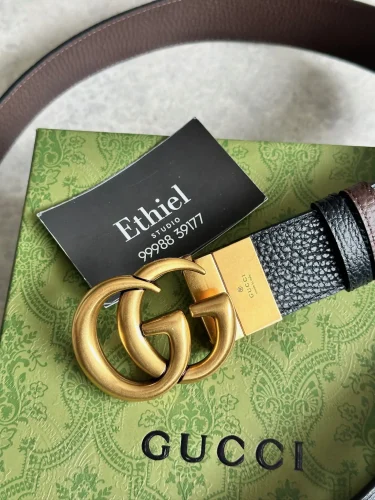 Gucci Reversible Leather Belt with Double G Buckle (7)