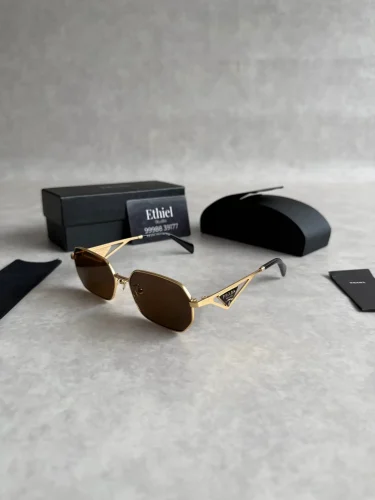 Prada PR A51S geometric gold-tone sunglasses (10)
