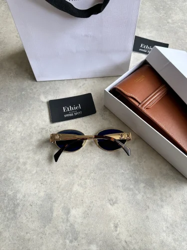 lCELINE CL40235U Triomphe Metal 01 Oval Sunglasses, (1)