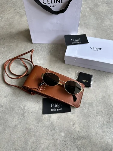 lCELINE CL40235U Triomphe Metal 01 Oval Sunglasses, (10)