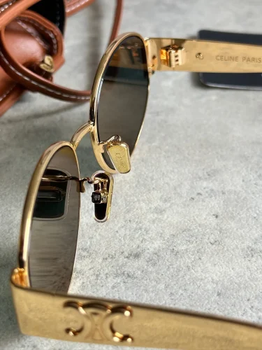 lCELINE CL40235U Triomphe Metal 01 Oval Sunglasses, (6)
